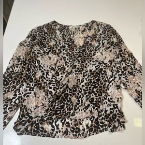 Joie leopard silk blouse